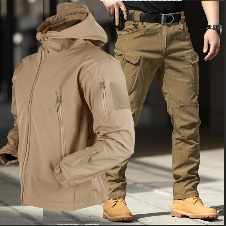 Весенне-осенний тонкий мягкий чехол Акула кожа три в одном уличный свободный