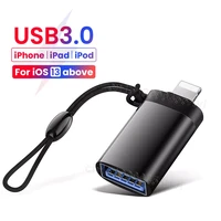 usb 3 0 to 8 pin otg adapter for iphone 13 with key chain for ios 13 14 above system sync data otg adapter converter for mouse
