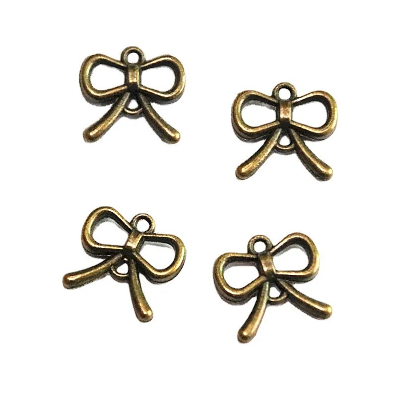 

40 шт. 17*18 мм Ретро античный бронзовый покрытый бантом аксессуары для рукоделия