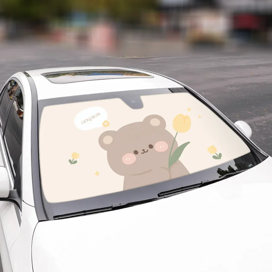 Автомобильный летний зонт от солнца с защитой высоких температур милый