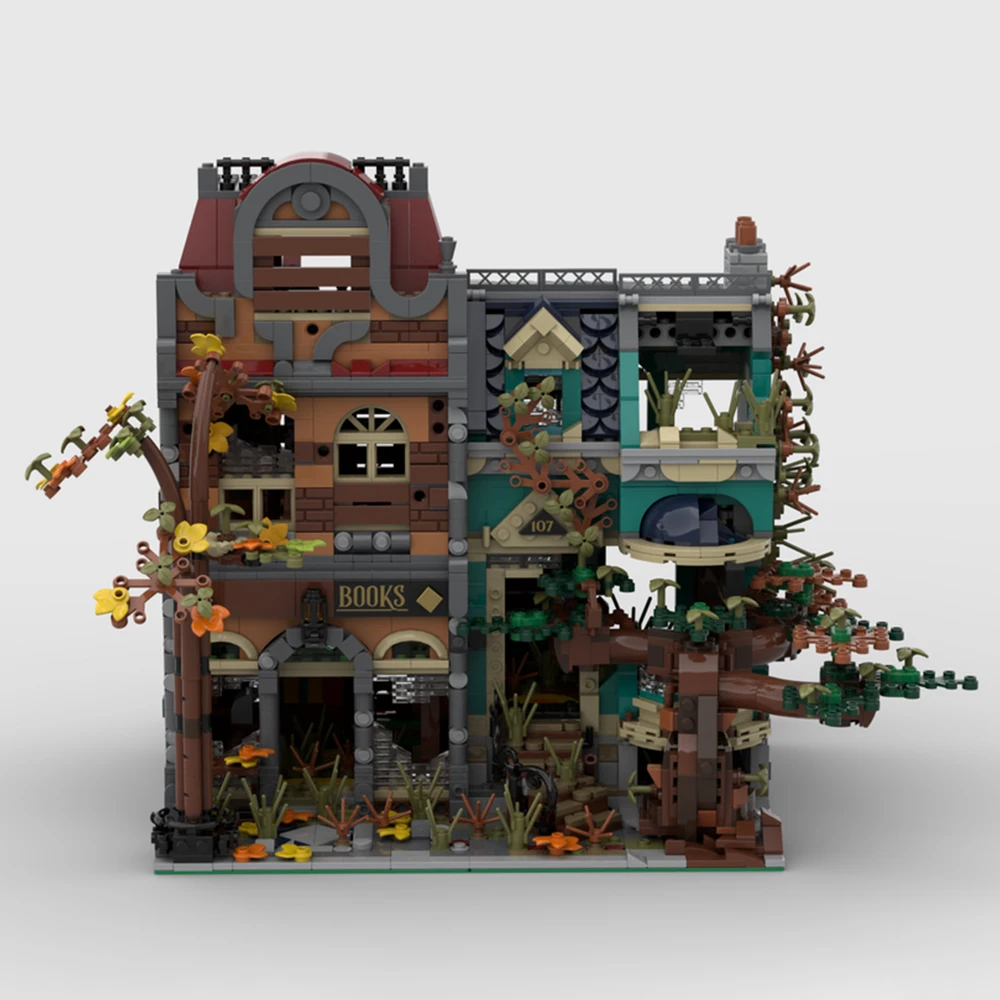 Новый город горячая распродажа вид на улицу Moc модульная библиотека модель Revelation