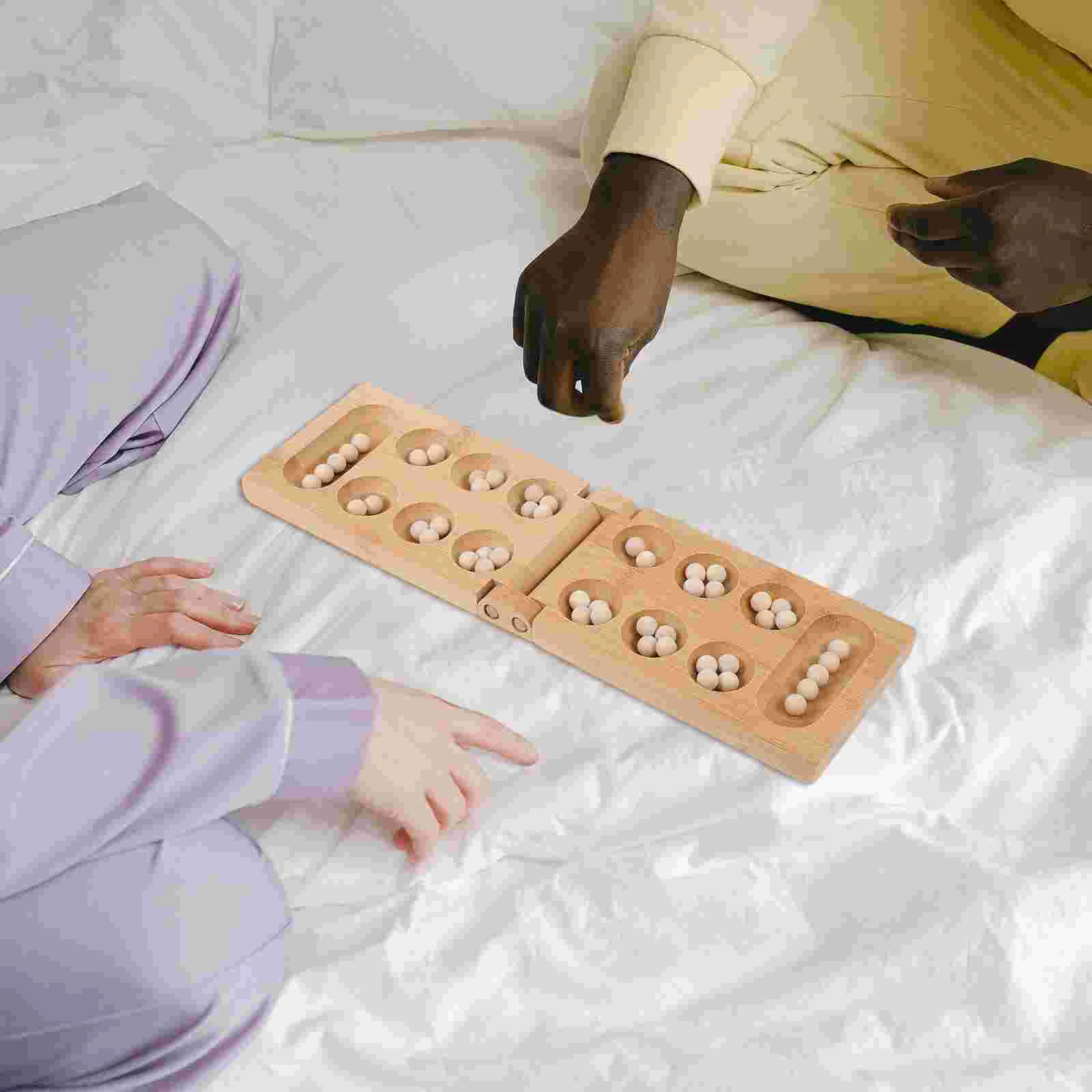 

Mancala Children Chess Bamboo Intelligence Plaything Kids Travel Toys Portable Educational Wood Folding Board Wooden