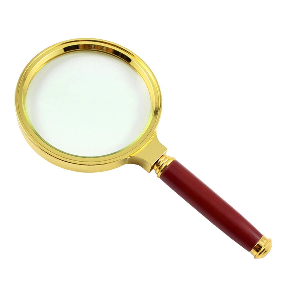 

10X Handheld Magnifier 60mm 70mm 80mm Portable Retro Handle Magnifying Glass Suitable for Read Multi Outdoor Survival Tools