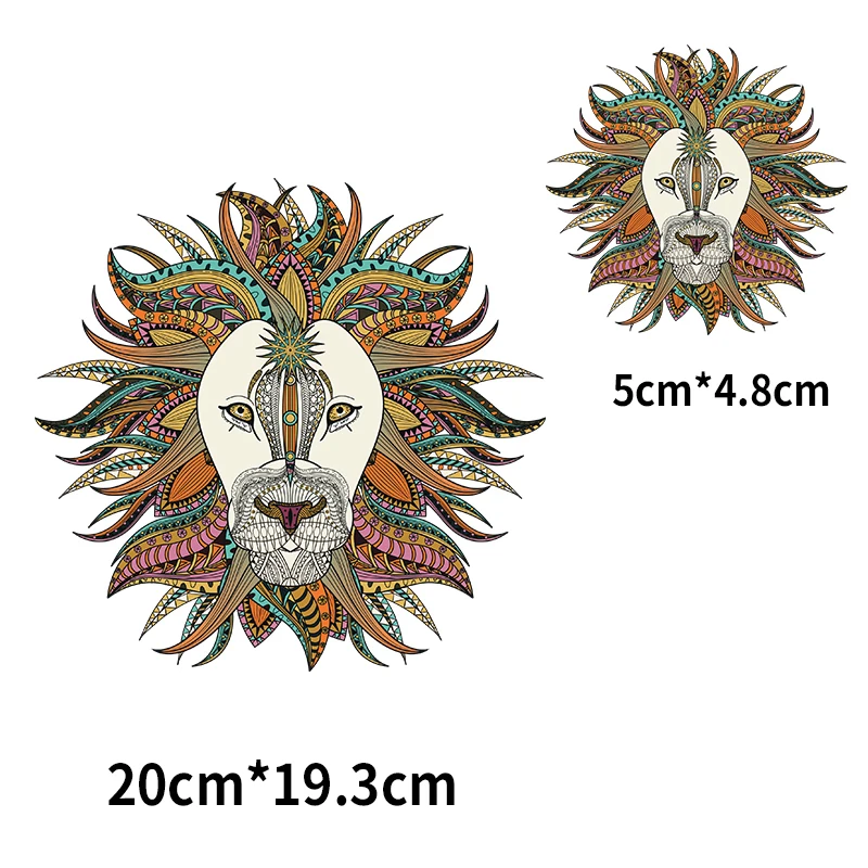 Термонаклейки на одежду с изображением тигра льва