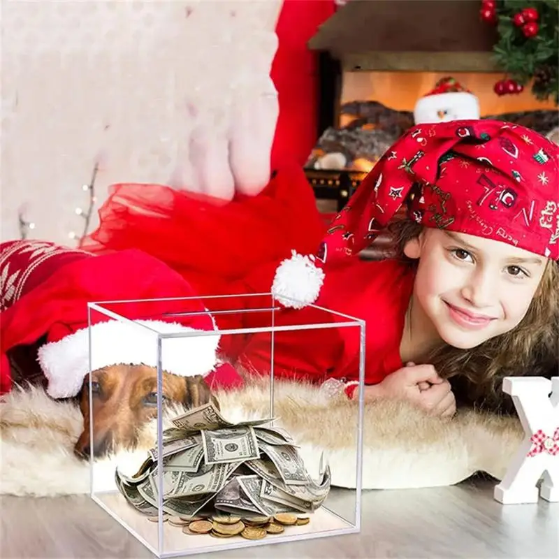 

The Second Generation Of Piggy Bank Storage Box Coin Deposit Box Transparent Bank Box Currency Counter Tank Piggy Bank Mini Safe