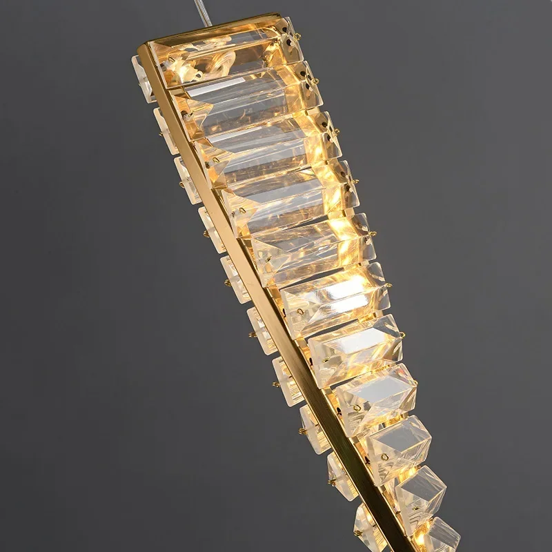 Роскошная хрустальная люстра светодиодный длинная лампа для ресторана отеля