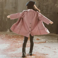 girls woolen coat childrens clothing thick double sided woolen cloth 2022 new childrens korean style long winter coat