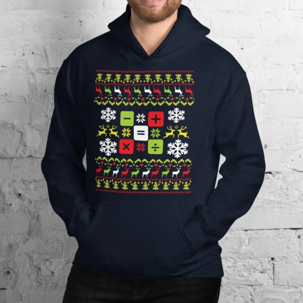 Новинка в толстовках и свитшотах Professeur De Mathém 37 Noel Ugly Christmas толстовка с длинными