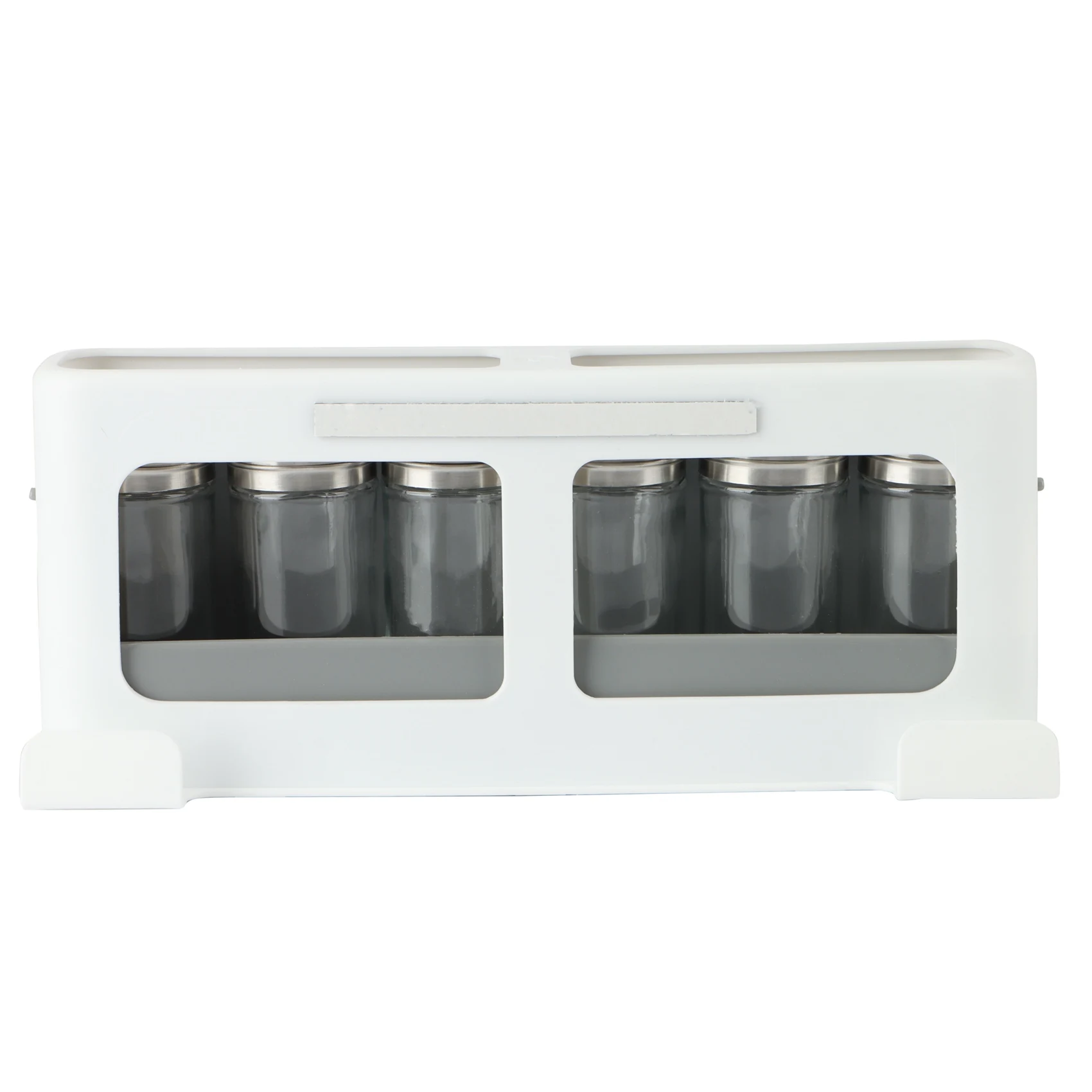 

Kitchen Spice Bottle Storage Rack Under-Shelf Spice Holder with 6 Seasoning Bottles Kitchen Accessories