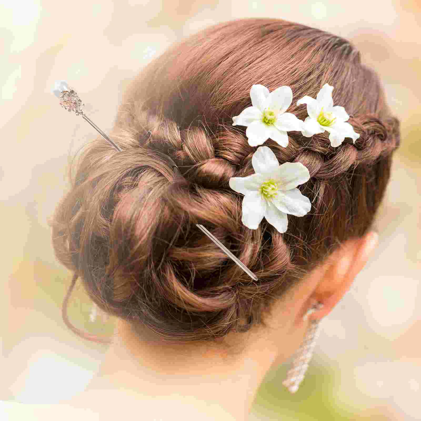 2 шт. декоративные заколки для волос булочка жемчужная китайская палочка еды