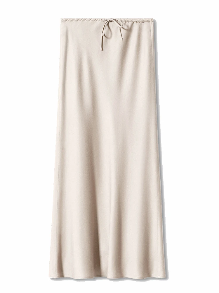 Юбка Женская атласная с завышенной талией Модная элегантная приталенная