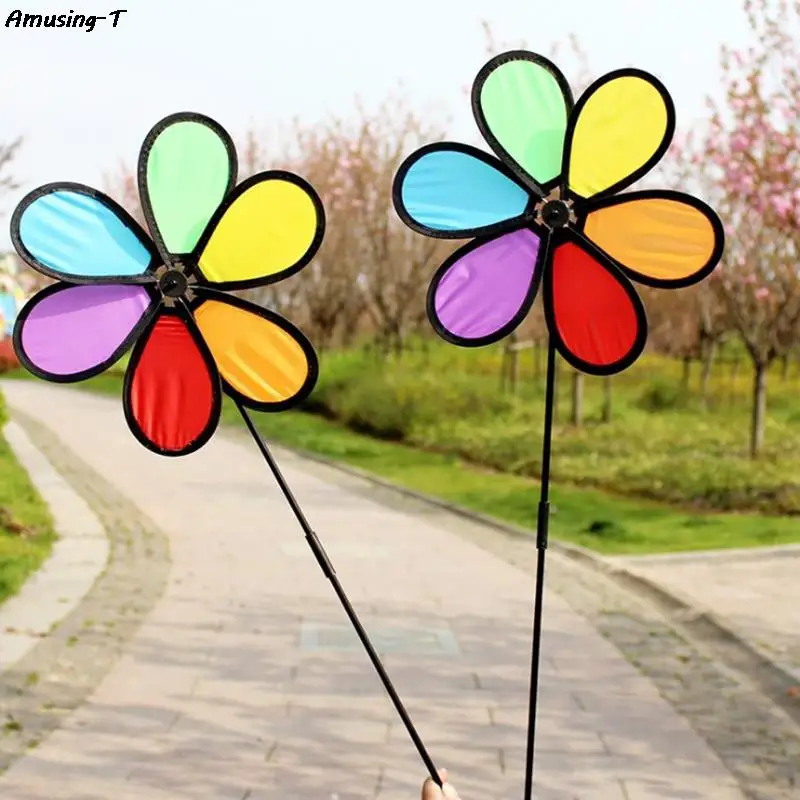 

1pc New New Colorful Rainbow Dazy Flower Spinner Wind Windmill Garden Yard Outdoor Decor