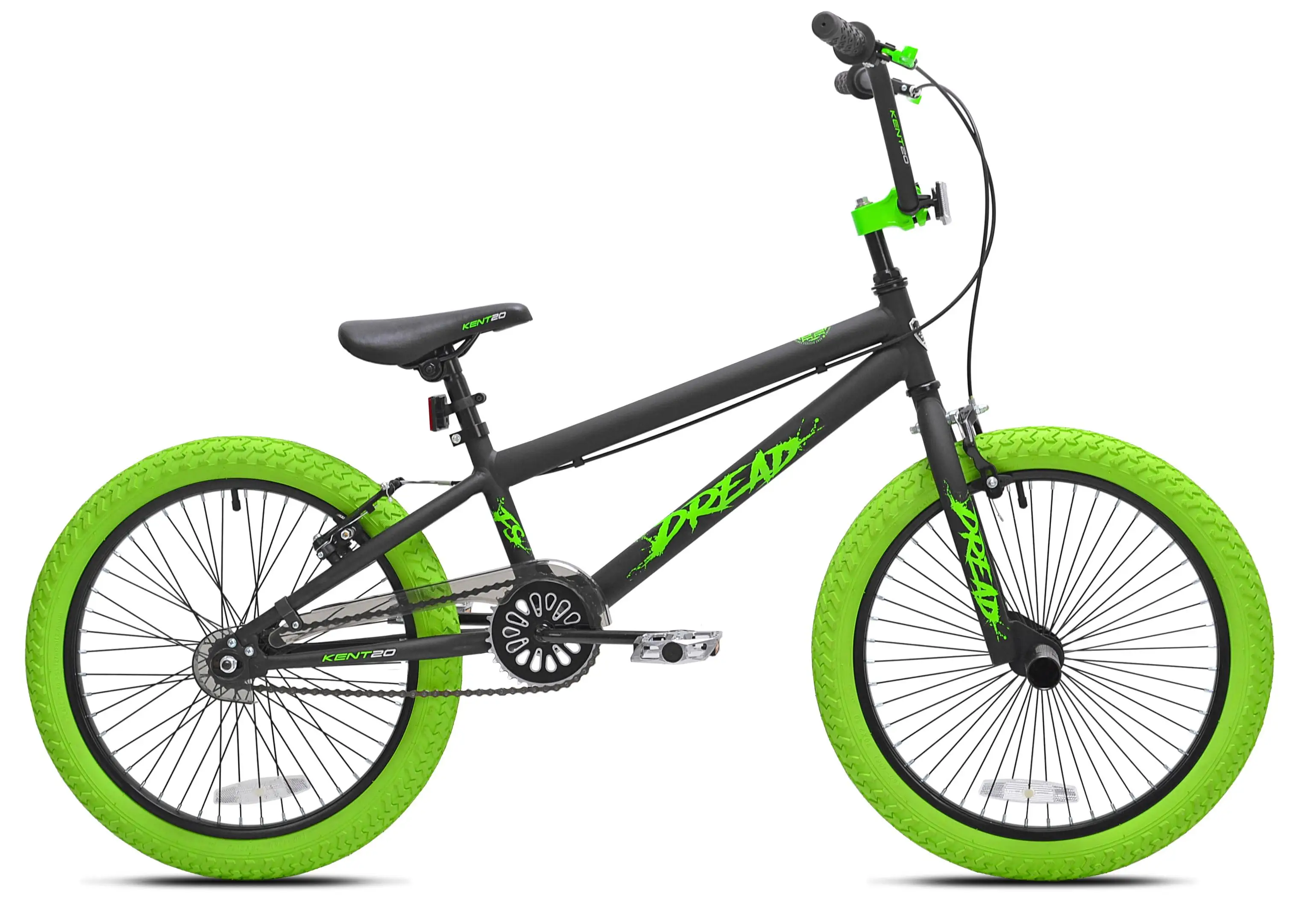 

20 In. Dread BMX Boys Bike, Green and Black