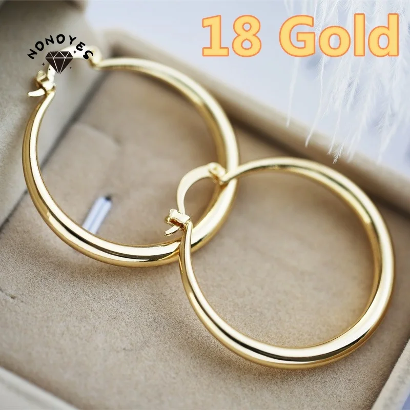 

Gold Color Round Big Hoop Earrings Simple Delicate Women Party Engagement Wedding Jewelry for Woemn 2022 New Popular Accessories