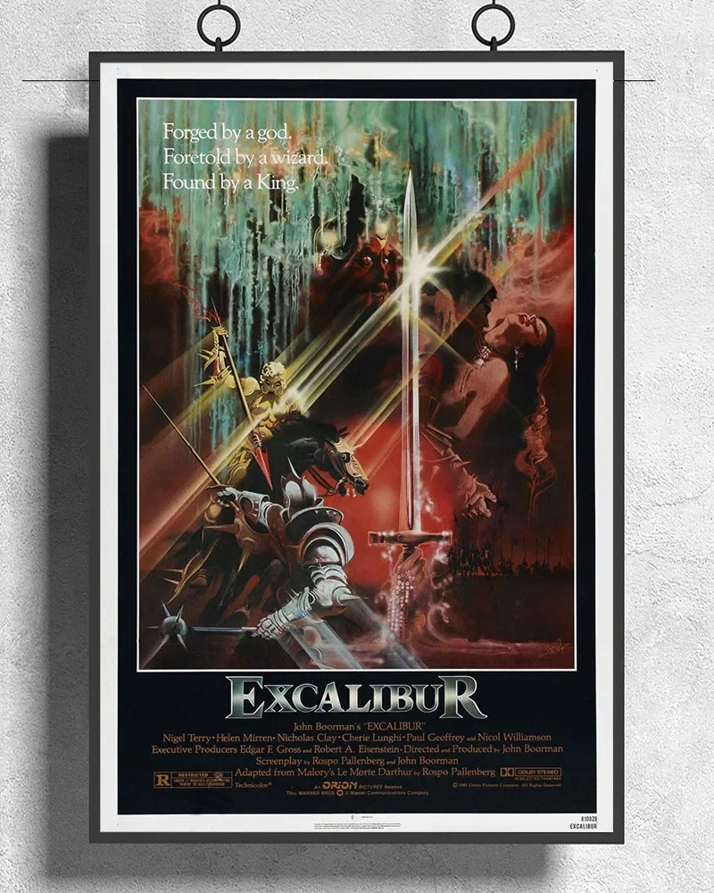 L374 Excalibur 1981 FantasyDrama постер из шелковой ткани художественный декор домашняя