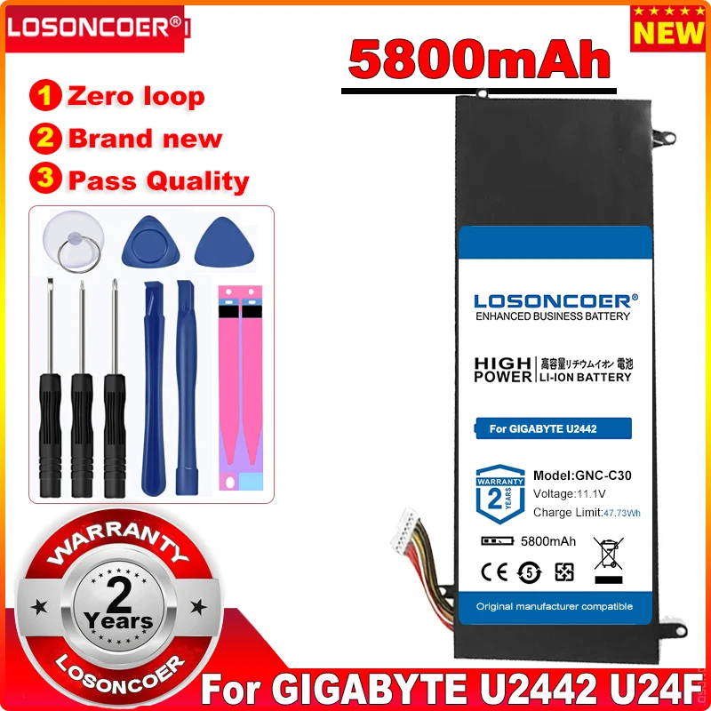 0 цикла 100% новый GNC-C30 Батарея для GIGABYTE U2442 U24F P34G U2442N U2442S U2442V U24 U24T U2442T V1 V2 в наличии