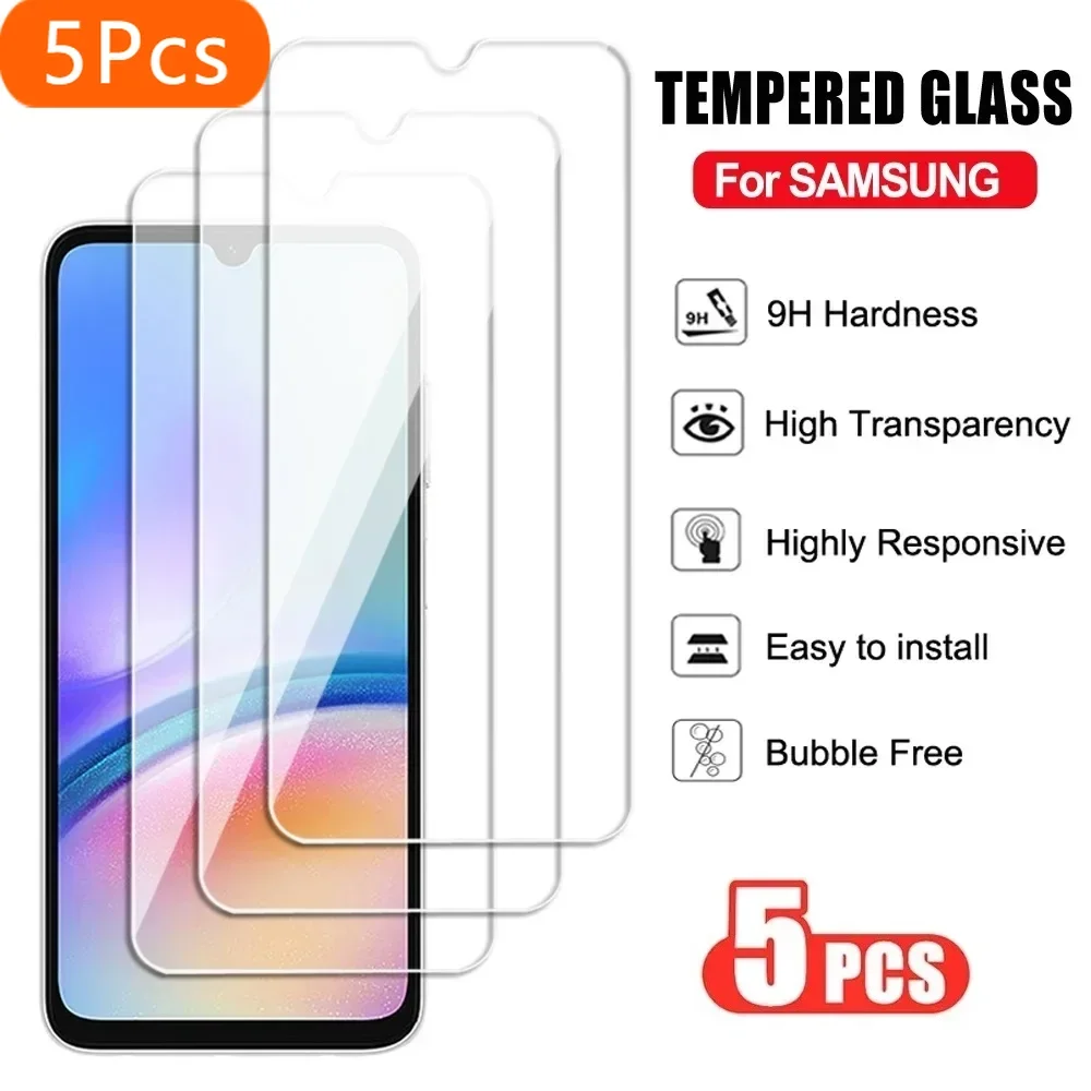 5 шт. HD закаленное стекло для Samsung Galaxy M55 5G M15 M54 M34 M14 4G M04 Защитная пленка экрана