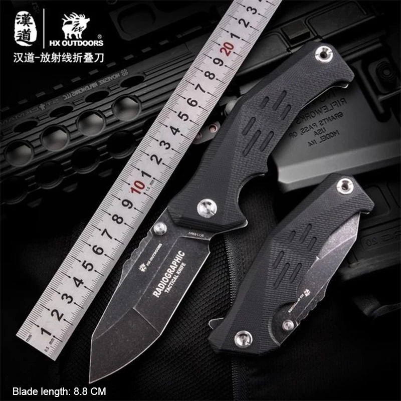 

Hando Multifunctional X-ray folding knife 9CR14MOV Blade Field survival tactical survival knife self-defense EDC portable knife