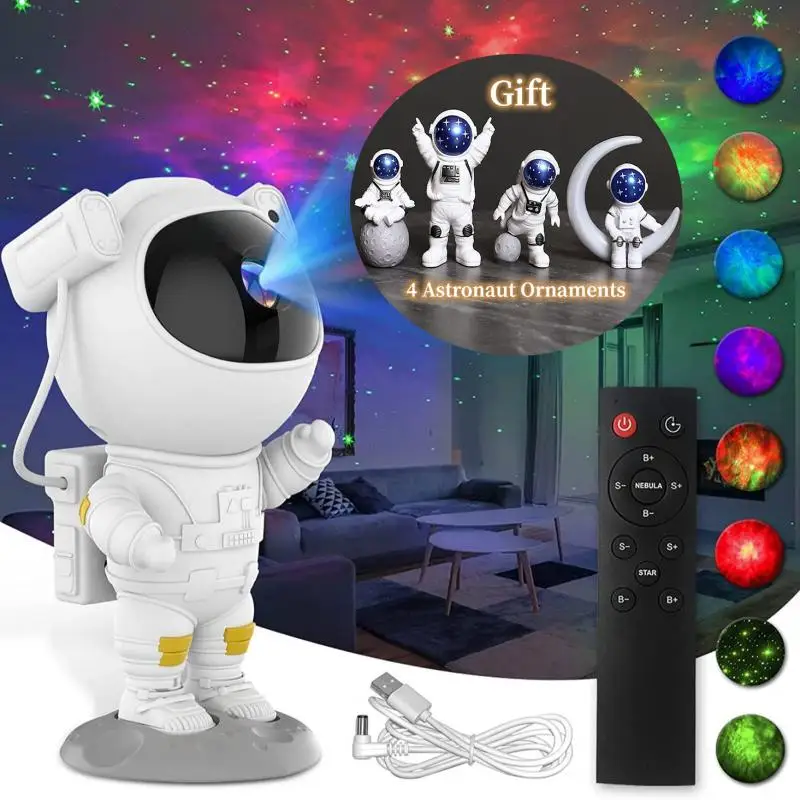 

New Galaxy Star Projector Starry Sky Night Light Astronaut Lamp Home Room Decor Decoration Bedroom Decorative Luminaires Gift