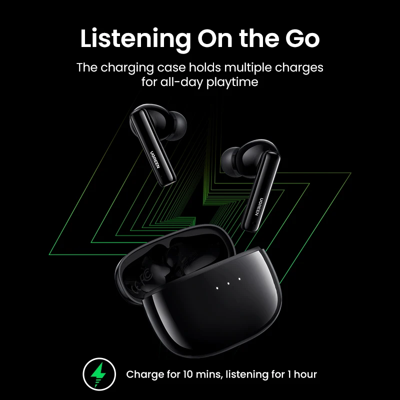 【New】 Ugreen HiTune T3 ANC беспроводные TWS Bluetooth 5 2 наушники активное шумоподавление