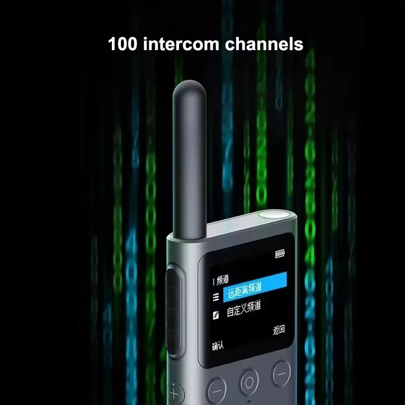 Фото Рация Xiaomi 2S с 120-часовым режимом ожидания, цветным экраном 1,77 дюйма, мощностью 4 Вт, двойным режимом работы, дальностью связи 5 км, защитой IP54 для использования на улице, функцией интеркома №4