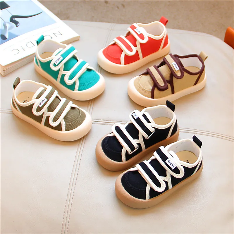

CAPSELLA KIDS Boys Patchwork Fashion Sneakers Sports Shoes For Children Girls Hook & Loop Canvas Shoes Size 22-31