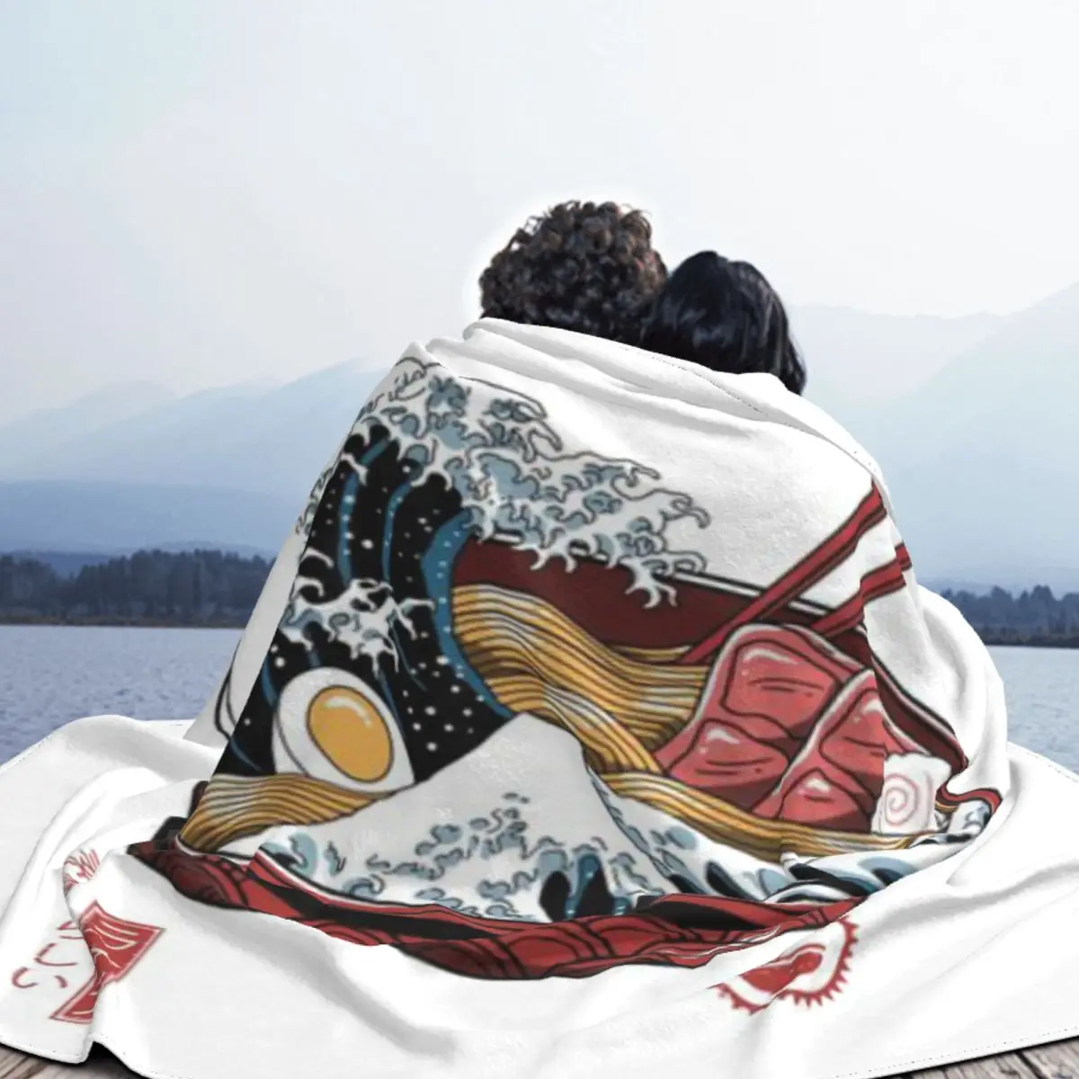 Отличное белое ультрамягкое одеяло из микрофлиса Ramen Wave