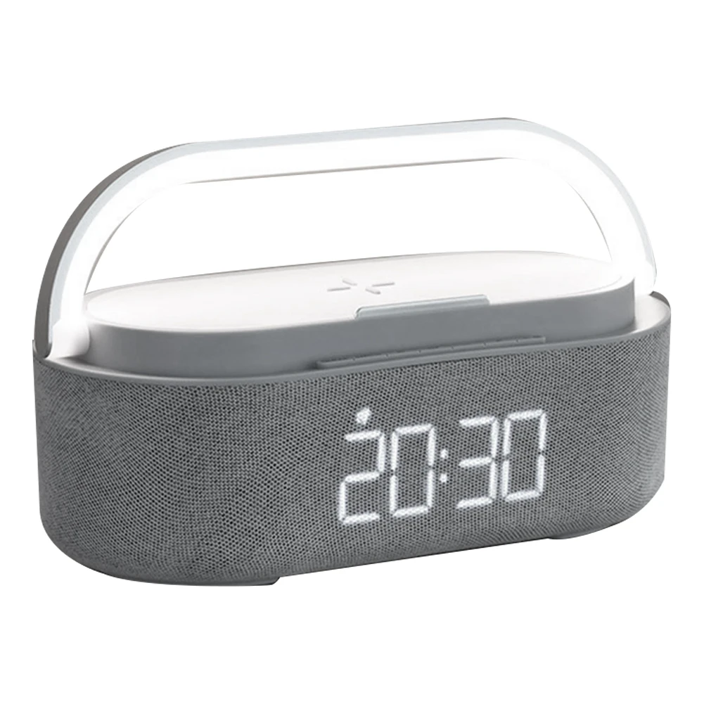 

Bluetooth-колонка, цифровой будильник с беспроводным зарядным устройством, FM-радио, беспроводные колонки для дома, белый цвет