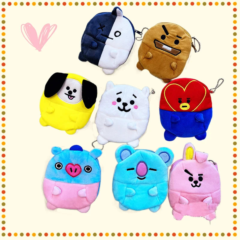 

Bt21 Coin Purse Card Bag Headset Storage Bag Kawaii Portable Anime Rj Tata Chimmy Koya Cooky Cute Kpop Stars Bts Fans Gift Girls