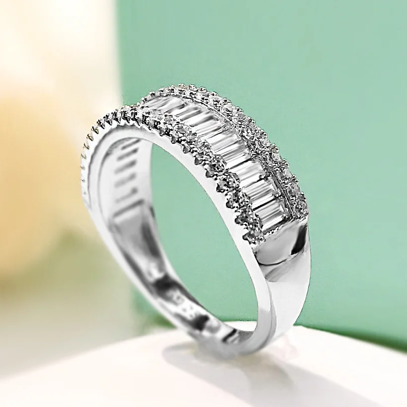 

S925 Silver Full Diamond Thin Layered Double Row Gear Index Finger Joint Ring Cold and Cool Style Small Ins Vintage Ring Female