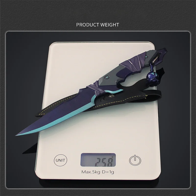 Фото 25 см Valorant Phantom Knife, игрушечный меч, утяжеленная версия с кобурой, игровой нож для ближнего боя, коллекционные игрушечные украшения, тактические ножи №5