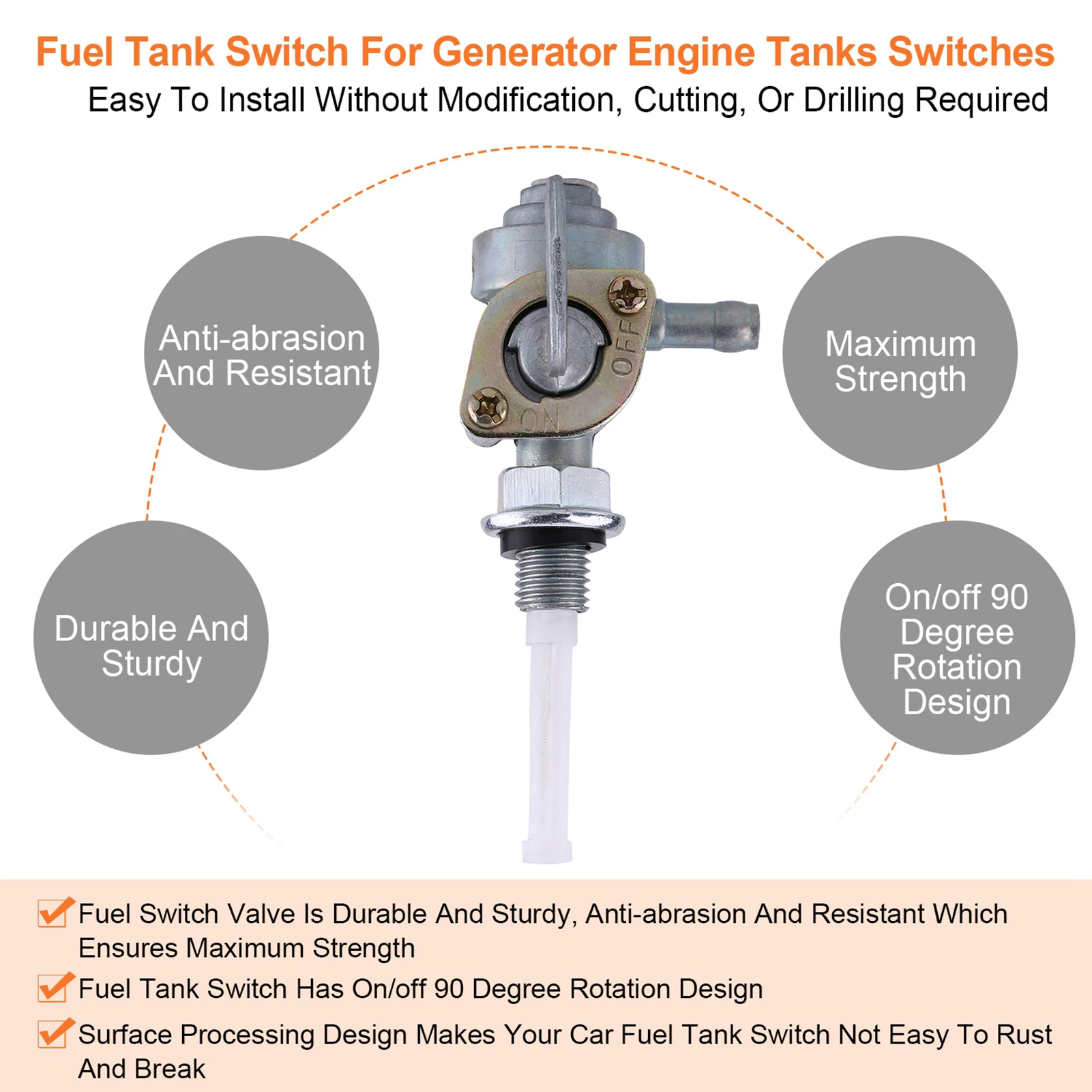 M10 X 1/4 Переключатель Топлива Petcock Перекидной Клапан Бензобака Ручной Топливный