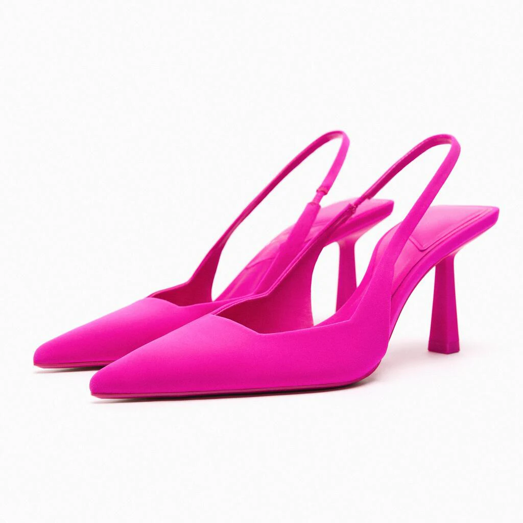 

2023 Upgraded version New summer women's shoes Rose red Temperament high heels