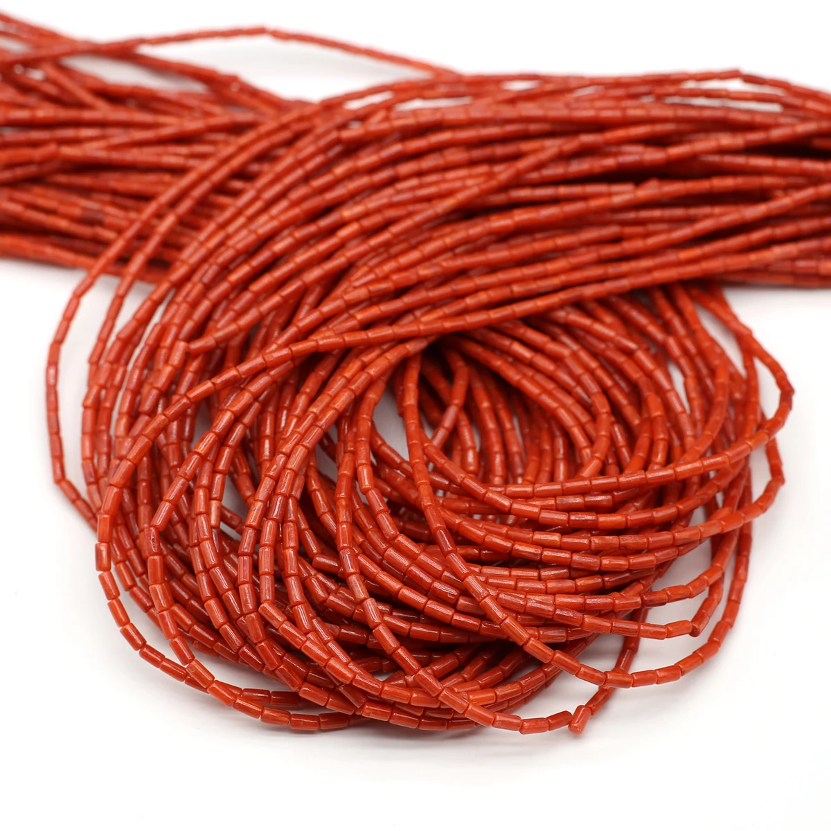 

3PC Natural Shell Beads Red Bamboo Joint Shape Loose Beads For Jewelry Making DIY Bracelet Necklaces Accessories 2x4mm