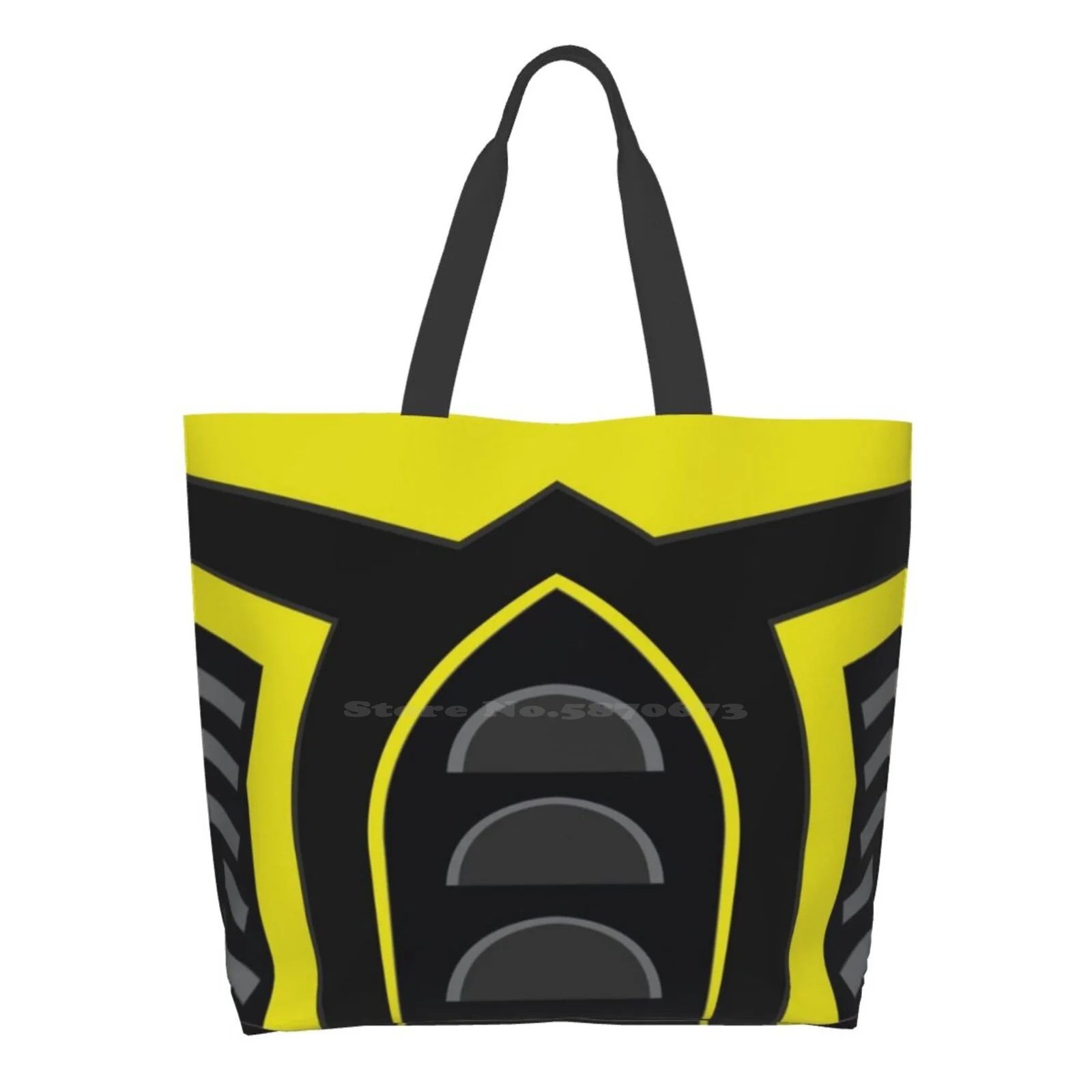

Super Hero Anime Mask / Mask Black And Yellow Reusable Shopping Bag Tote Large Size Hero Super Super Hero Superhero Man Cartoon