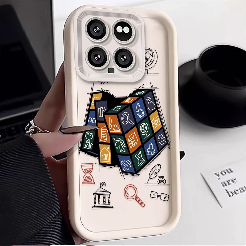 Фото Креативный чехол для телефона в виде кубика Рубика для Xiaomi Mi 14 13 12 11 Lite 5G 13T 12T 11T 14T 15T Pro Poco X7 X6 X5 X3 F6 F5 NFC M6 4G №2
