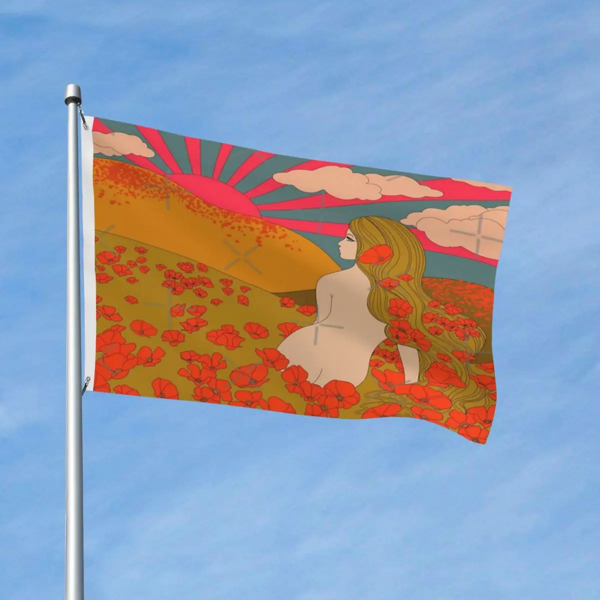 

Флаг мака Калифорнии, полиэстер, материал с металлическими Люверсами, устойчивая к выцветанию, мягкая ткань, яркая, настраиваемая