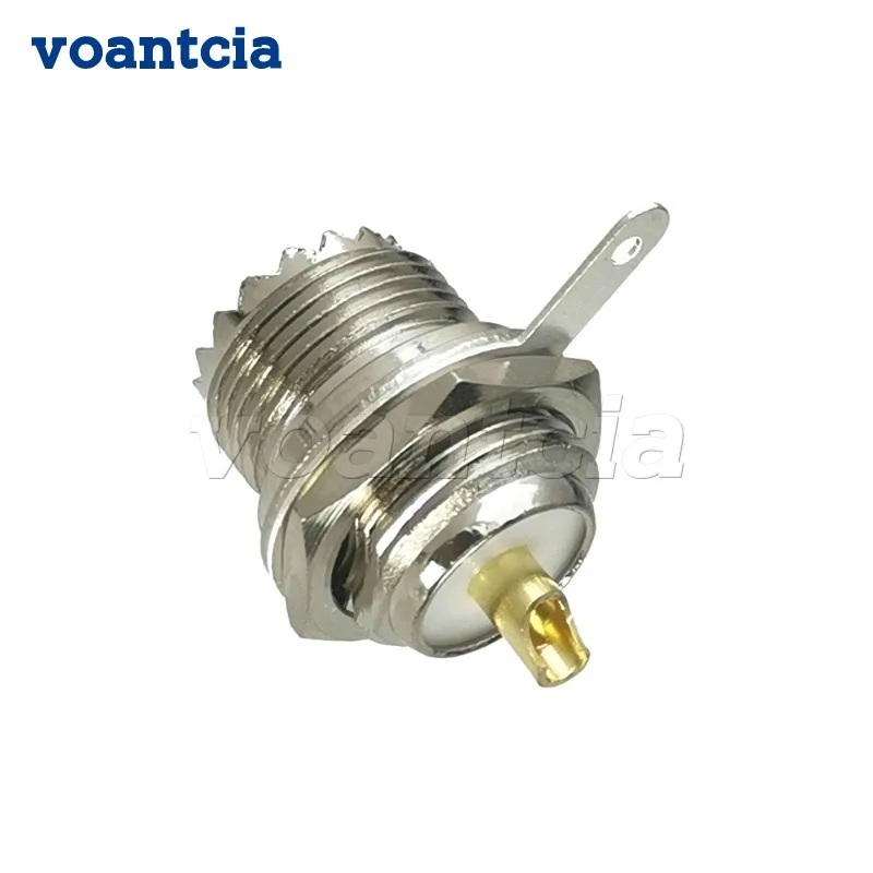 

10pcs UHF SO239 Female Jack Nut Bulkhead Connector Solder Cup Panel Mount RF Coaxial Brass Straight New