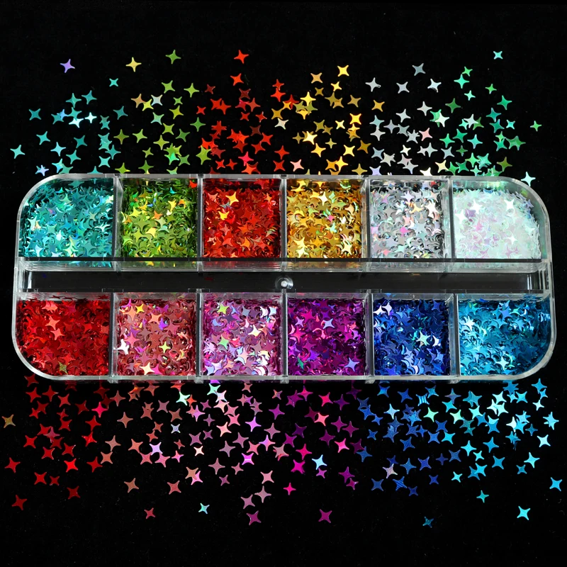 

Holographic Glitter Star Sequins Shinning Resin Glitter Filling Flash UV Epoxy Resin Pigment Nail Art Decorations DIY Supplies
