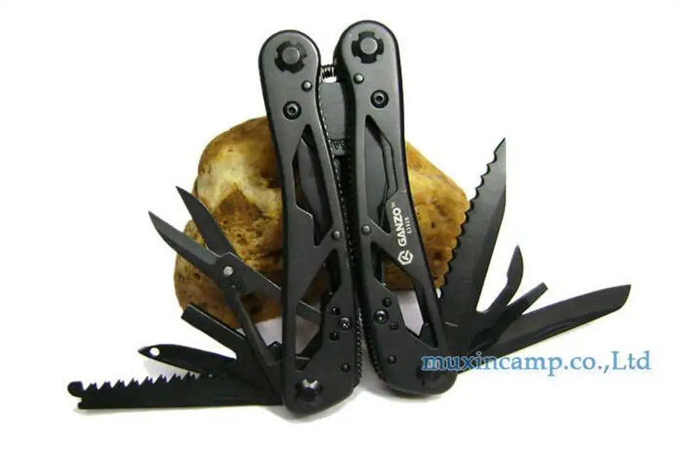 Многофункциональный инструмент Ganzo G202B с набором отверток для кемпинга, альпинизма и походов, чёрный.