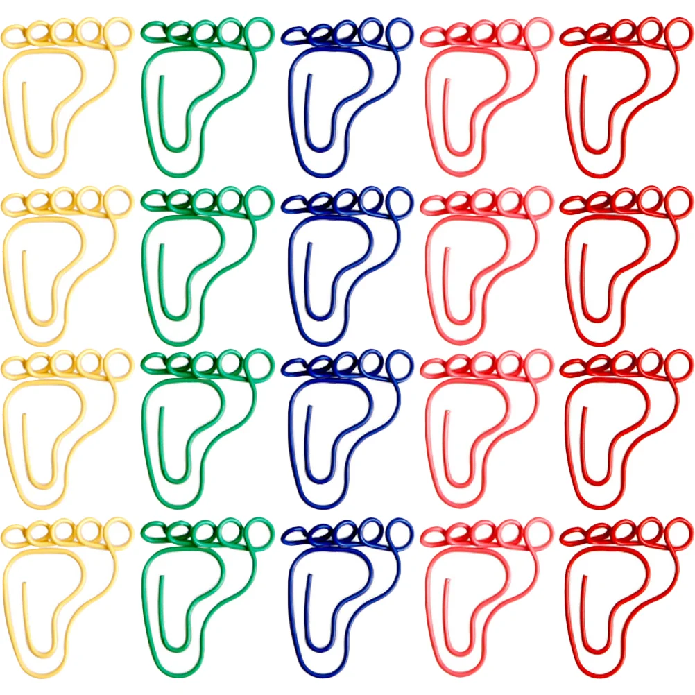 

Footprint Shaped Bookmarks Little Feet Paper Clip Coated Clips Paperclips Office