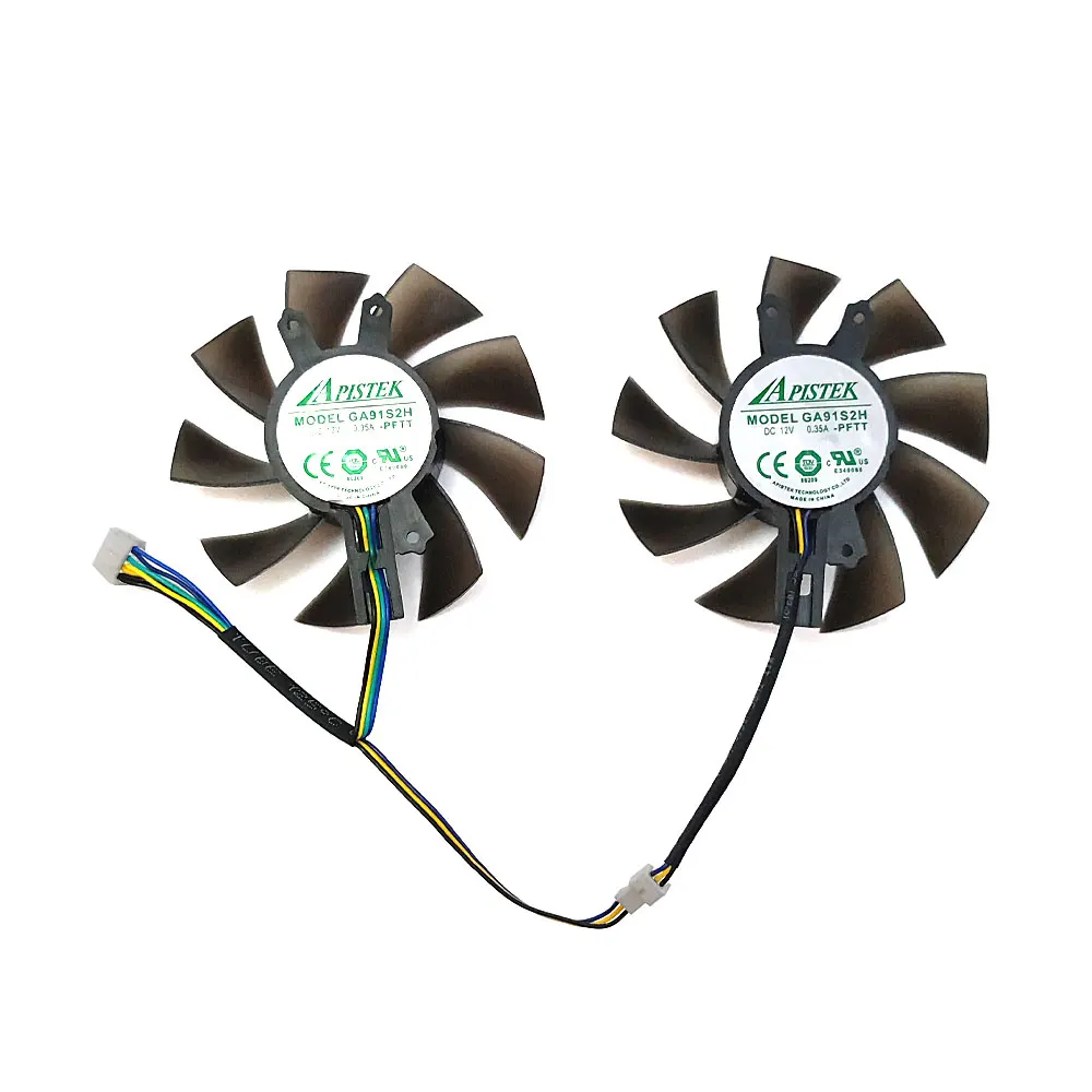 Новый вентилятор для графического процессора 1 лот 75 мм 4PIN GA82S2H T28015SH GTX 1060 Galaxy 1050 960