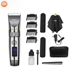 Аккумуляторная машинка для стрижки волос Xiaomi, цифровой триммер с керамическими лезвиями, моющийся, беспроводной