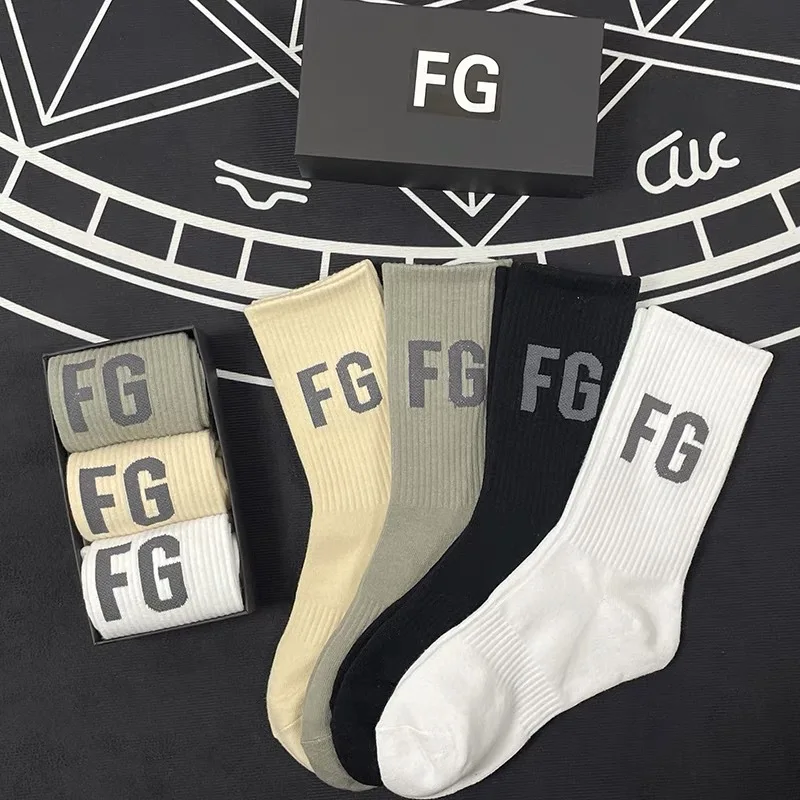 

Essentials Men's Socks Women's Fashion Absorbing Sports Breathable Antibacterial Basketball Stockings 100%1:1 Cycling Unisex