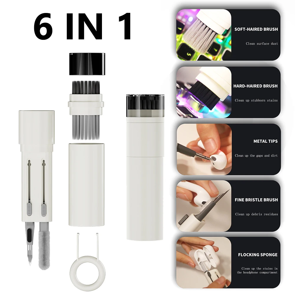 

Многофункциональная щетка для чистки клавиатуры, инструмент для чистки клавиатуры, портативные съемные аксессуары для Airpods Pro 2