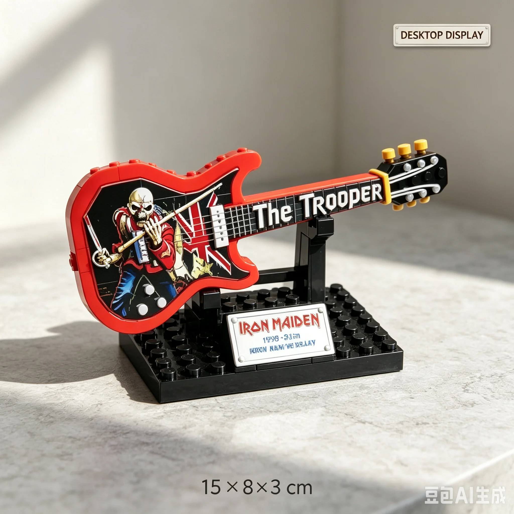 Фото Миниатюрная модель гитары Iron Maiden The Trooper к 50-летию - набор для самостоятельной сборки, коллекционный сувенир для фанатов, украшение для рабочего стола, подарок №2