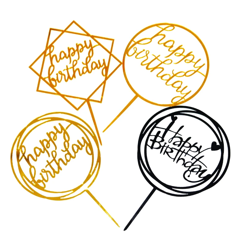 

10PCS Cake Topper TB20 HAPPY BIRTHDAY Insert plate acrylic cake Decoration Insert plate baking