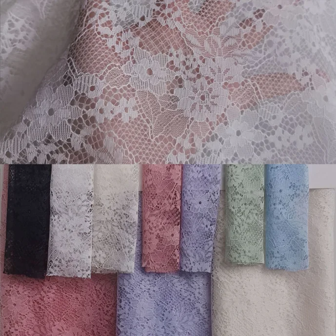 

New Polyester Thin Elastic Flower Wavy Lace Xianmei Fashion Fabric