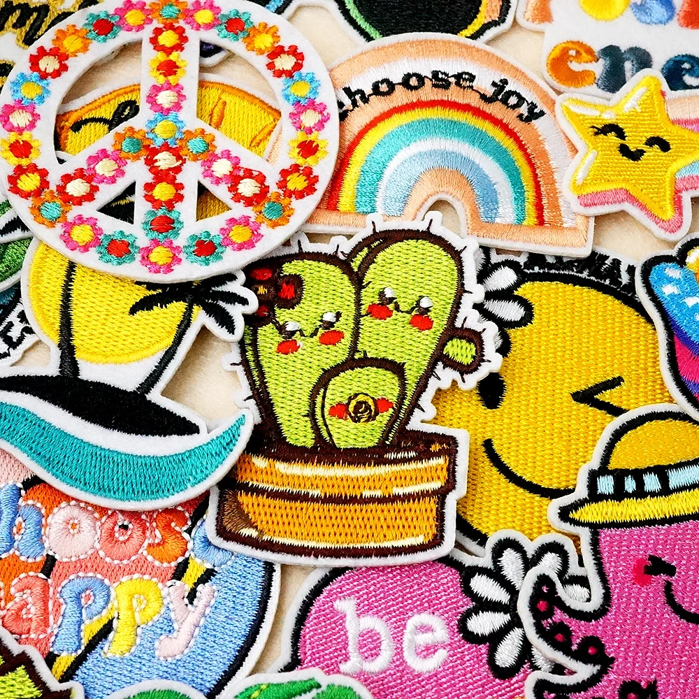 Патчи С мультяшной вышивкой патчи с утюгом для украшения одежды индивидуальные
