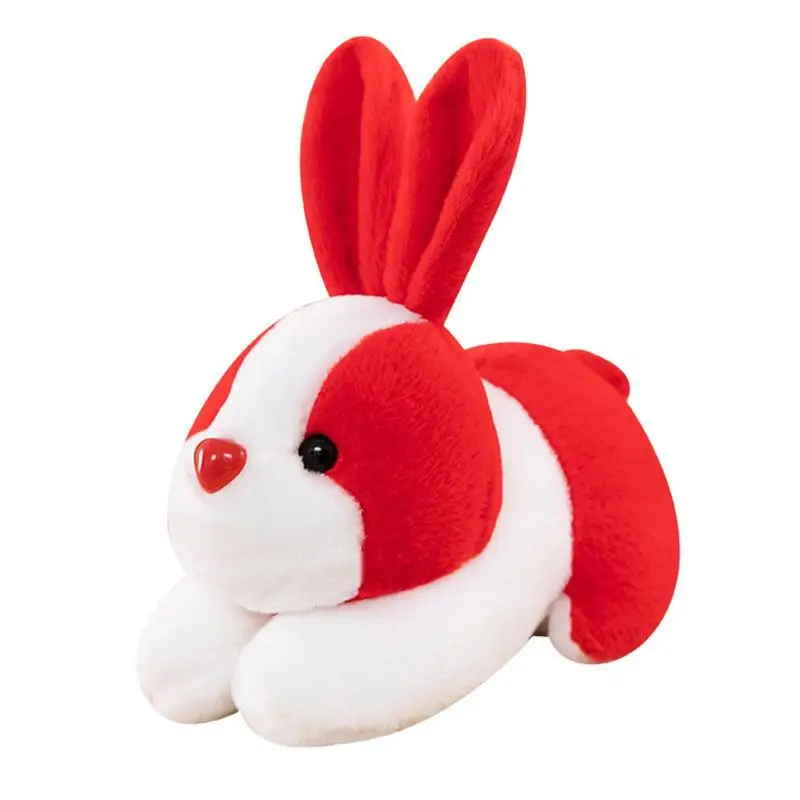 

Игрушка-талисман в виде кролика 2023 года, удобный мягкий красный и белый кролик, плюшевая игрушка, хорошо сшитый Декор для дома, стола, спальн...